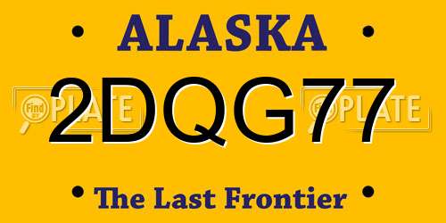 2DQG77 Alaska License Plate