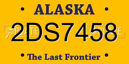 2DS7458 Alaska License Plate