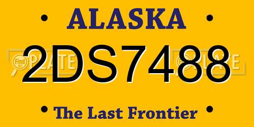 2DS7488 Alaska License Plate
