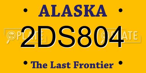 2DS804 Alaska License Plate
