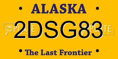 2DSG83 Alaska License Plate