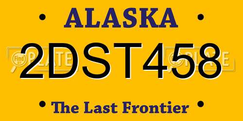2DST458 Alaska License Plate