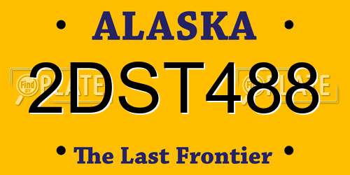 2DST488 Alaska License Plate