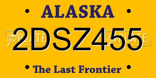 2DSZ455 Alaska License Plate