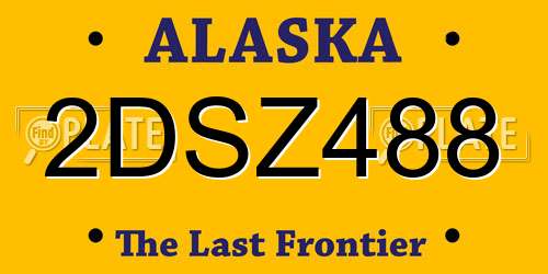 2DSZ488 Alaska License Plate