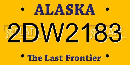 2DW2183 Alaska License Plate