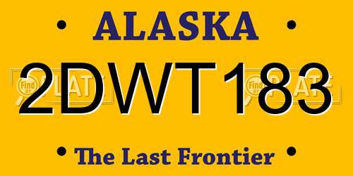 2DWT183 Alaska License Plate