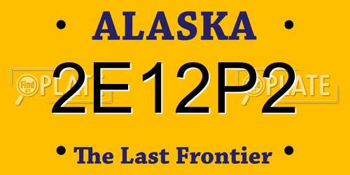 2E12P2 Alaska License Plate