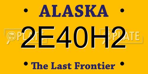2E40H2 Alaska License Plate