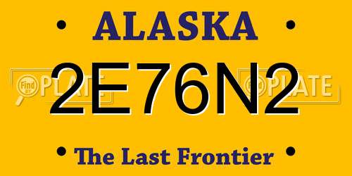 2E76N2 Alaska License Plate