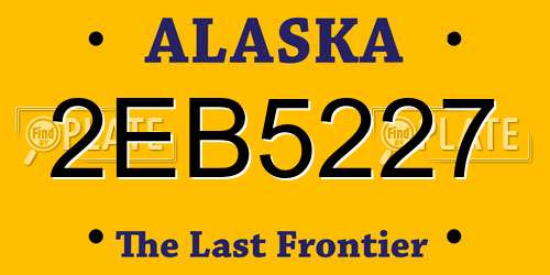 2EB5227 Alaska License Plate