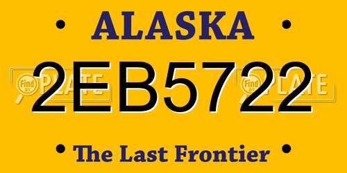 2EB5722 Alaska License Plate