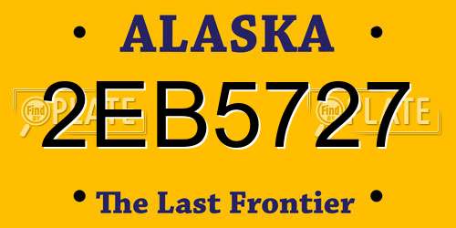 2EB5727 Alaska License Plate