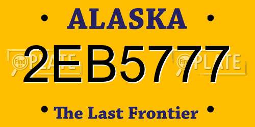 2EB5777 Alaska License Plate