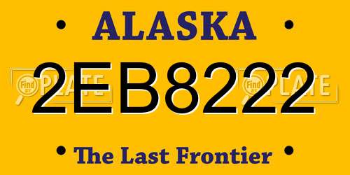 2EB8222 Alaska License Plate