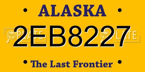 2EB8227 Alaska License Plate