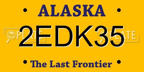 2EDK35 Alaska License Plate