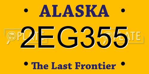 2EG355 Alaska License Plate