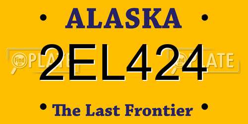 2EL424 Alaska License Plate