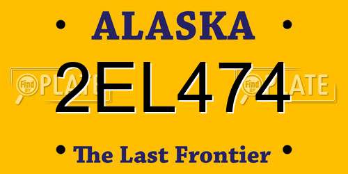 2EL474 Alaska License Plate