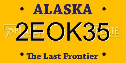 2EOK35 Alaska License Plate