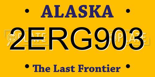 2ERG903 Alaska License Plate