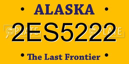 2ES5222 Alaska License Plate