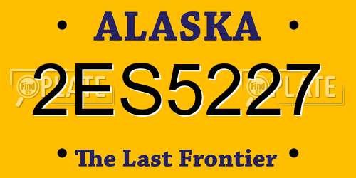 2ES5227 Alaska License Plate