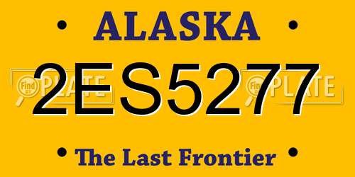 2ES5277 Alaska License Plate