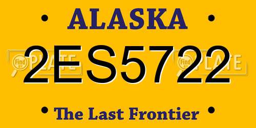 2ES5722 Alaska License Plate