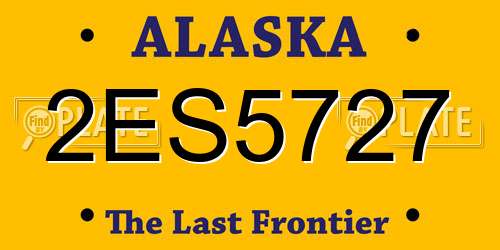 2ES5727 Alaska License Plate
