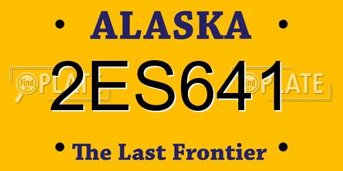 2ES641 Alaska License Plate