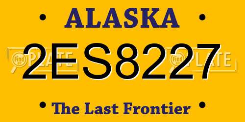 2ES8227 Alaska License Plate