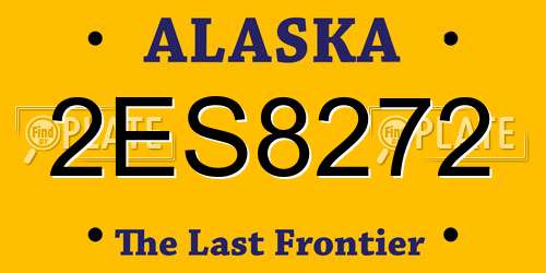 2ES8272 Alaska License Plate