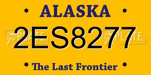 2ES8277 Alaska License Plate