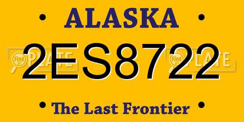 2ES8722 Alaska License Plate
