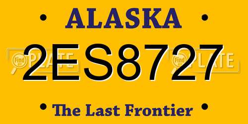 2ES8727 Alaska License Plate