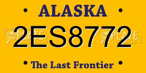 2ES8772 Alaska License Plate
