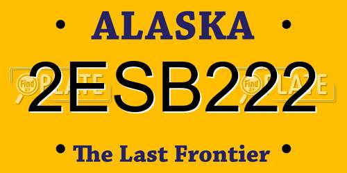 2ESB222 Alaska License Plate