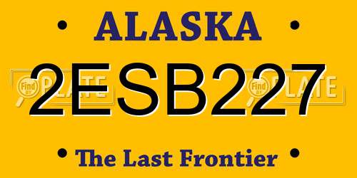 2ESB227 Alaska License Plate