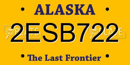 2ESB722 Alaska License Plate