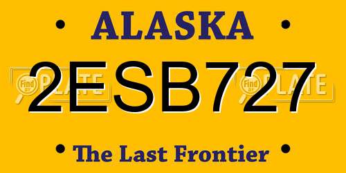2ESB727 Alaska License Plate