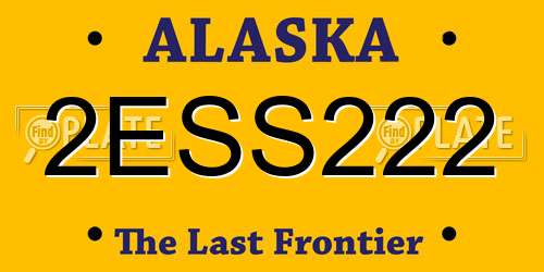 2ESS222 Alaska License Plate