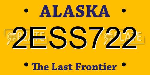 2ESS722 Alaska License Plate