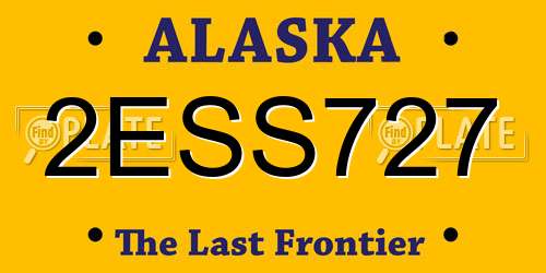 2ESS727 Alaska License Plate