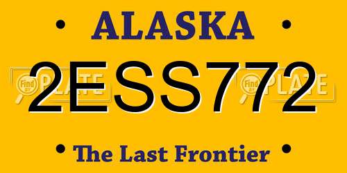 2ESS772 Alaska License Plate