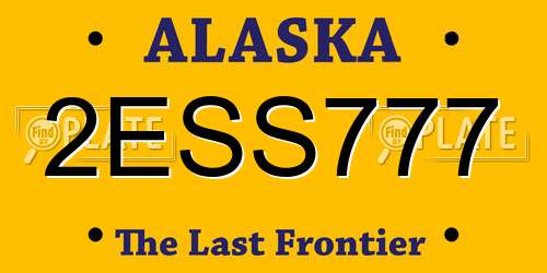 2ESS777 Alaska License Plate