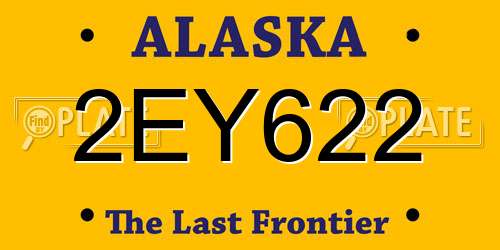 2EY622 Alaska License Plate
