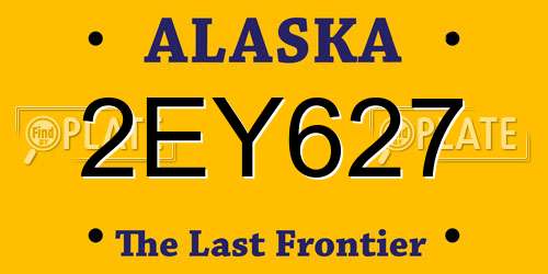 2EY627 Alaska License Plate