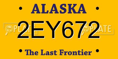 2EY672 Alaska License Plate